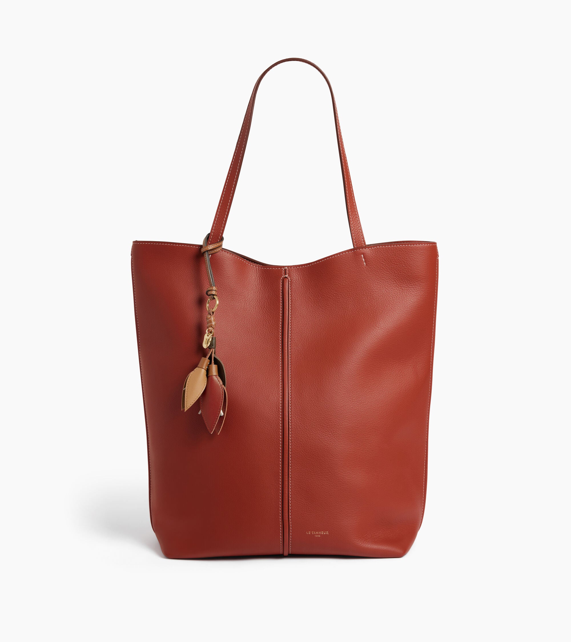 Charms fleur en cuir lisse