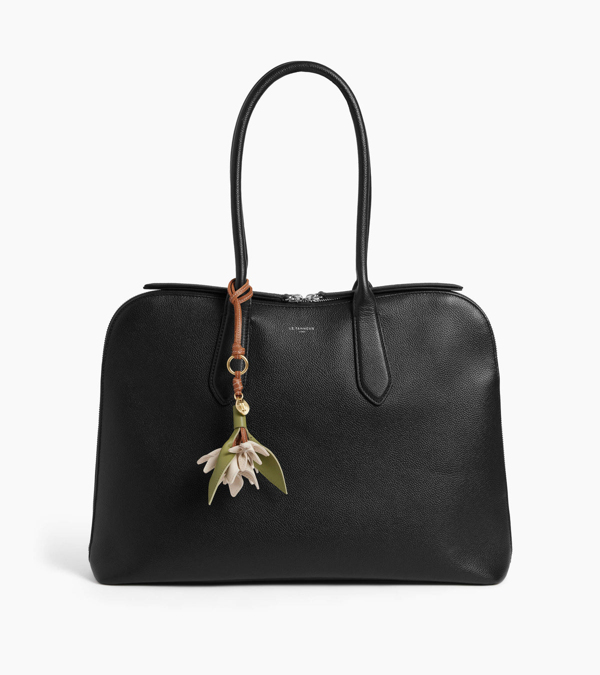 Charms fleur en cuir lisse