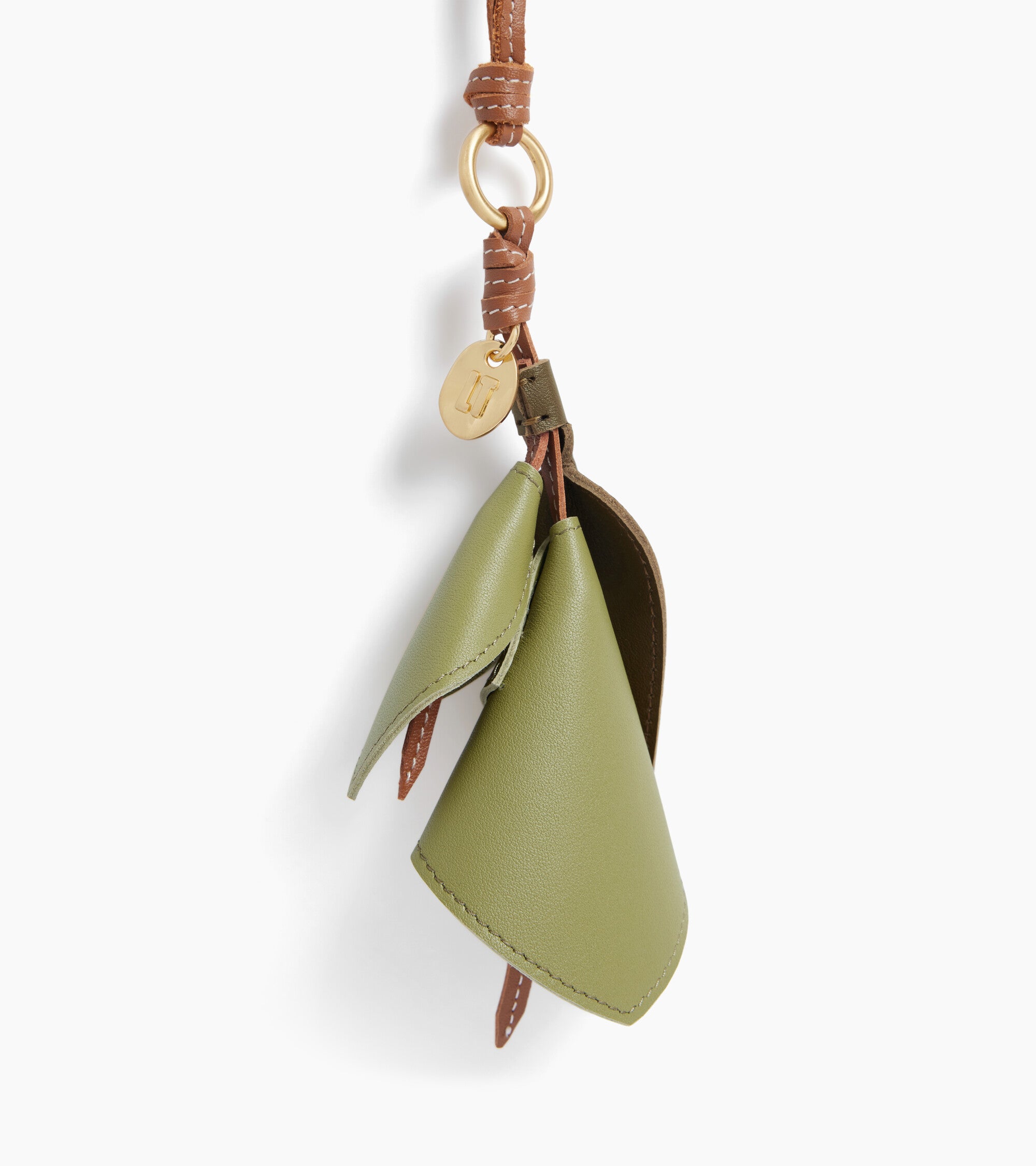 Charms fleur en cuir lisse