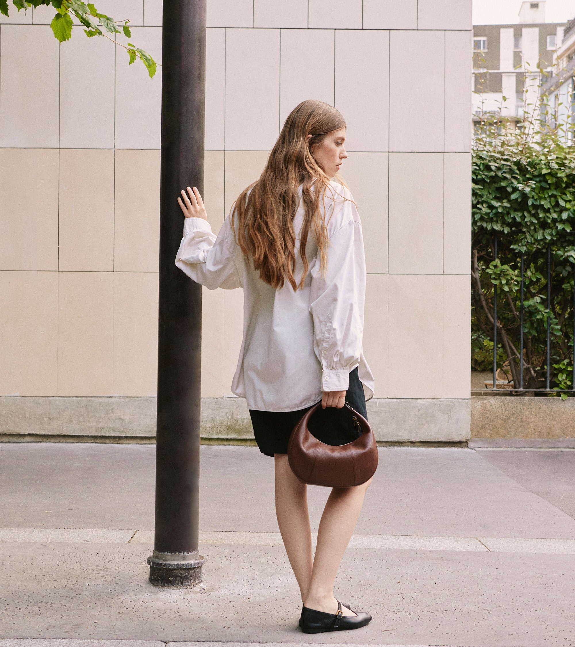 Petit sac hobo Juliette en cuir grainé