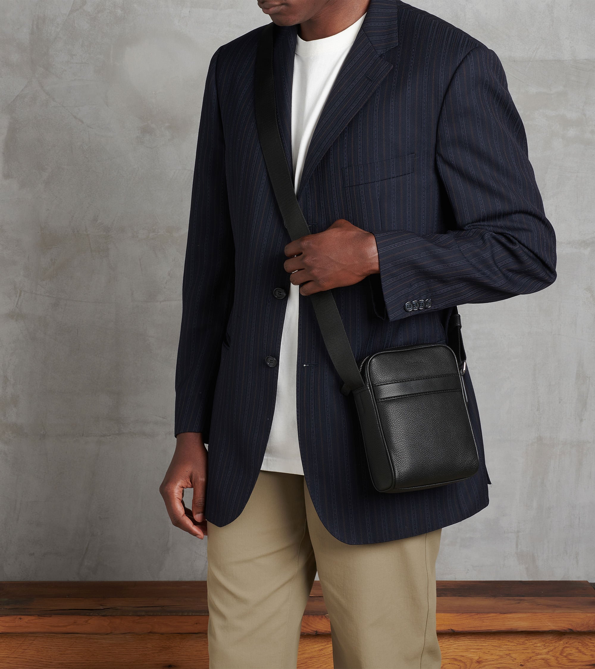 Bolsa pequeña Charles de piel texturizada