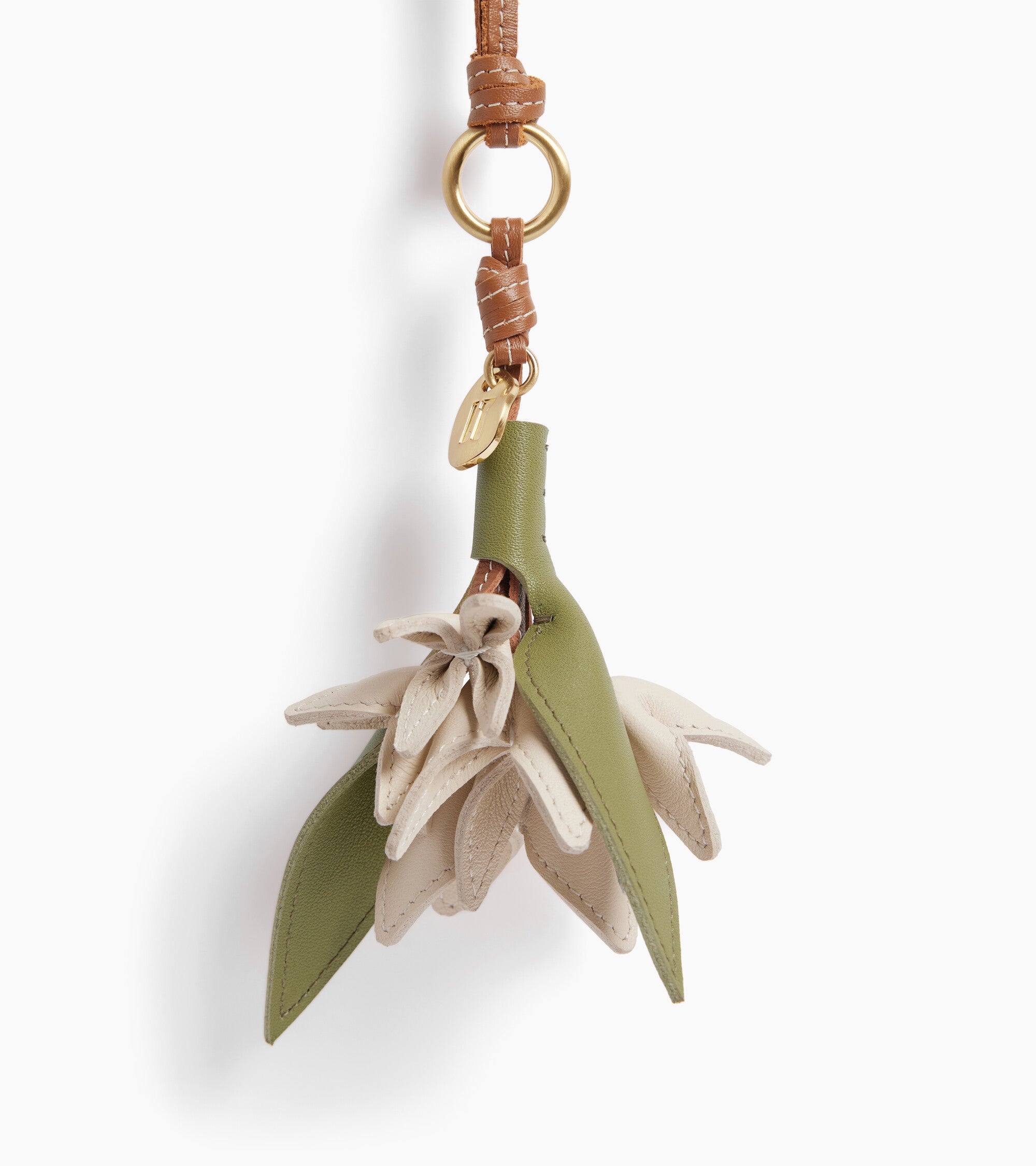 Charms fleur en cuir lisse