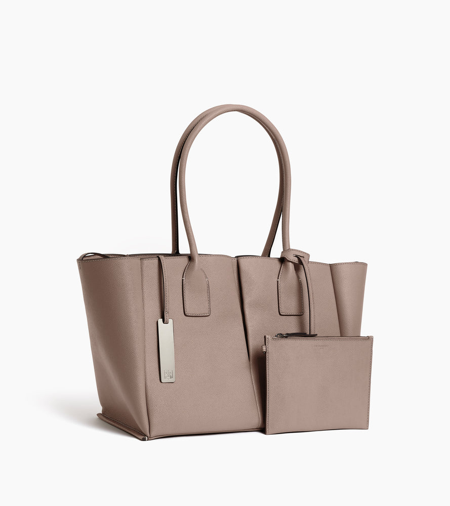 Grand sac cabas Elena en cuir grainé