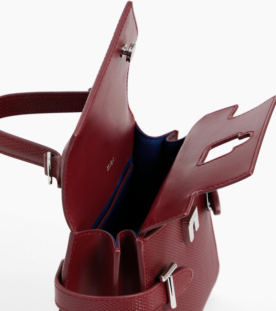 Kleine Handtasche mit Doppelklappe aus T-Signaturleder