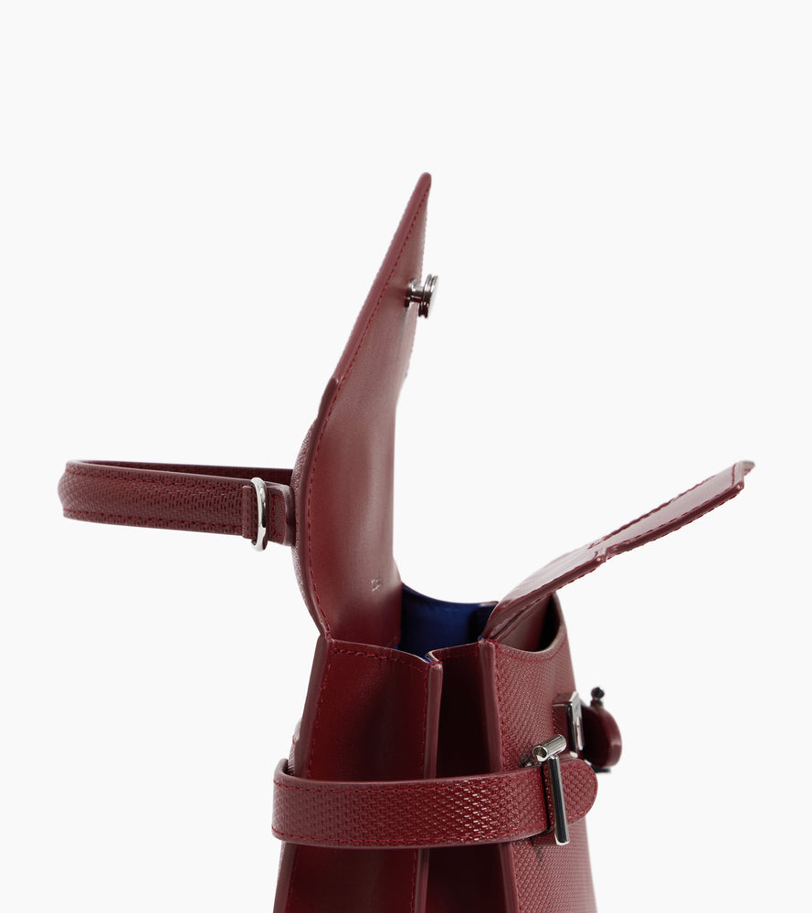 Kleine Handtasche mit Doppelklappe aus T-Signaturleder