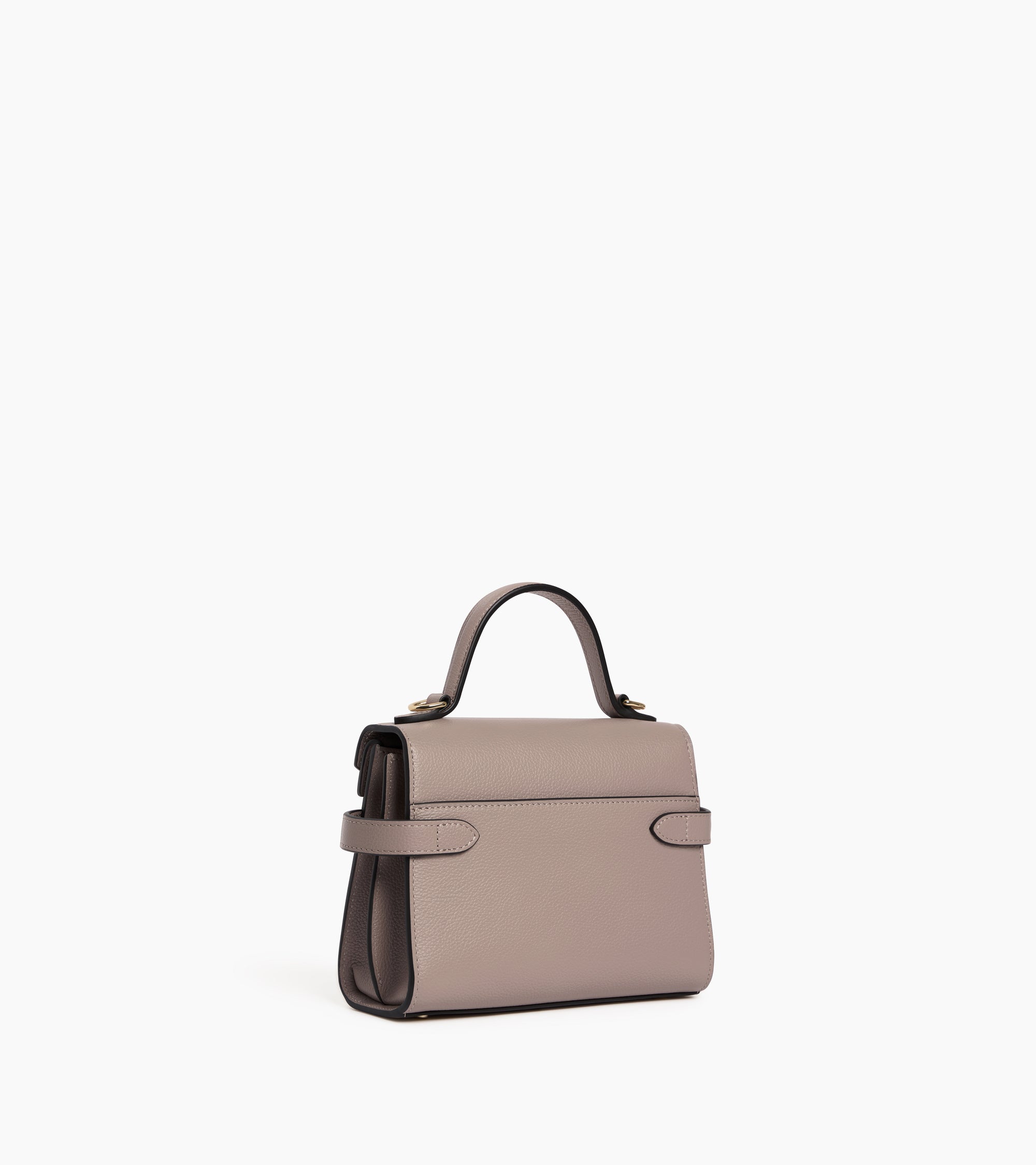 Emilie small handbag with double flap in grained leather