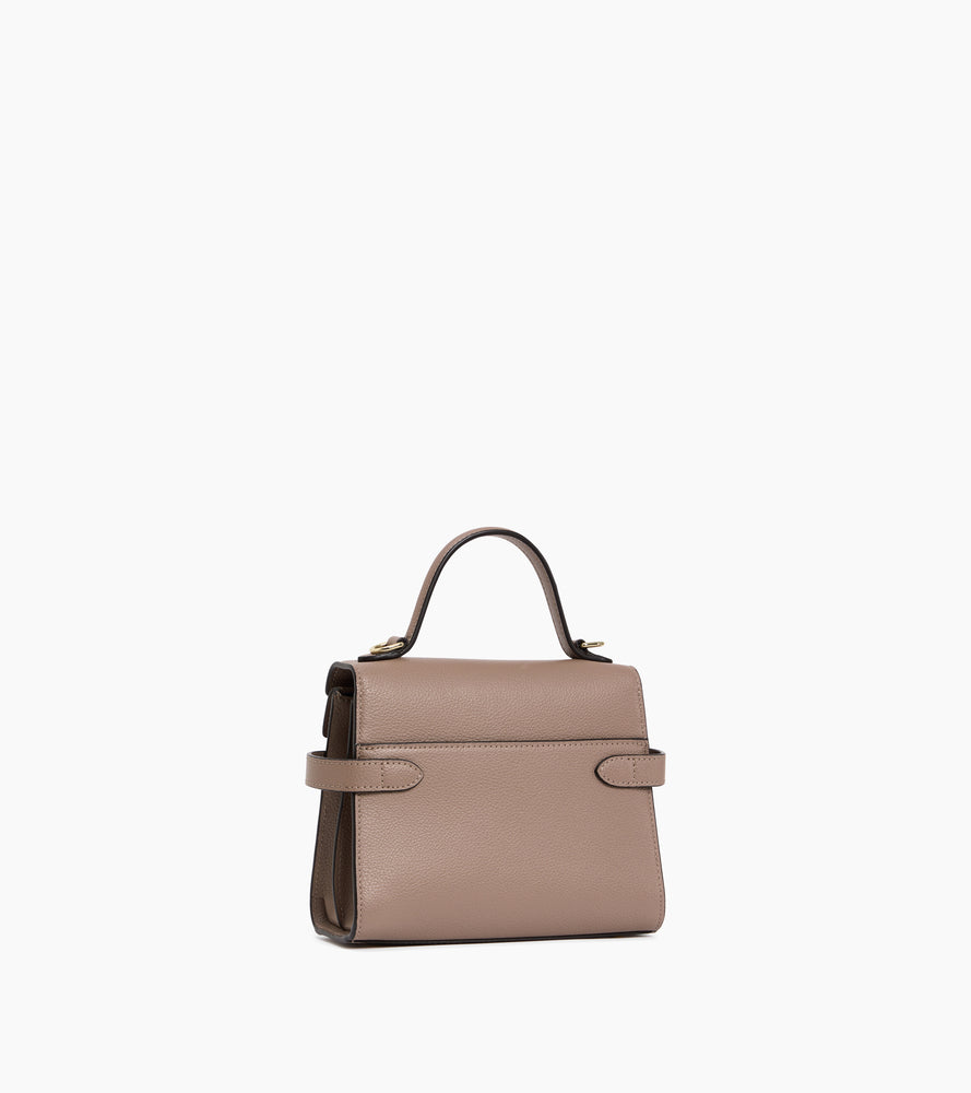 Kleine Handtasche Emilie aus genarbtem Leder mit Doppelklappe
