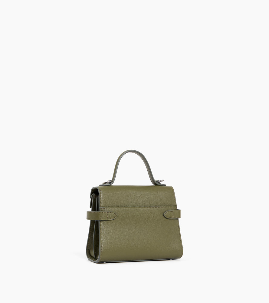 Emilie small handbag with double flap in grained leather