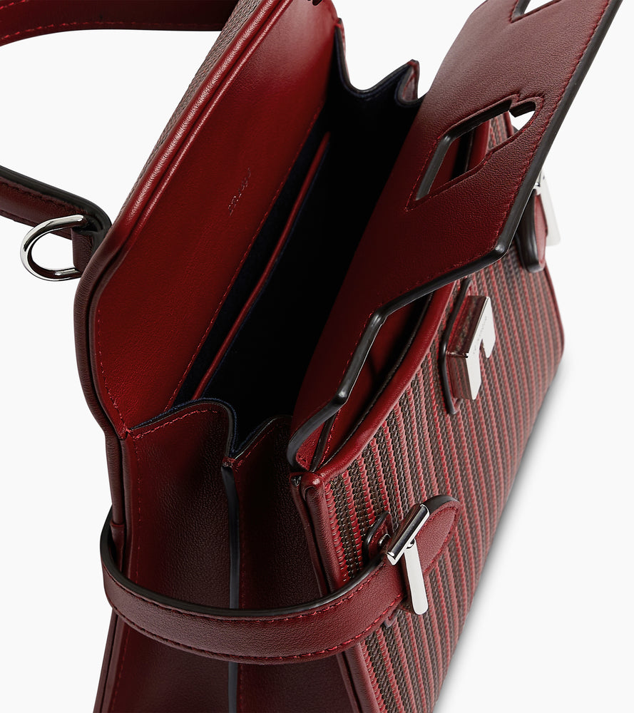 Kleine Emilie-Handtasche mit doppeltem Klappverschluss aus geflochtenem Leder