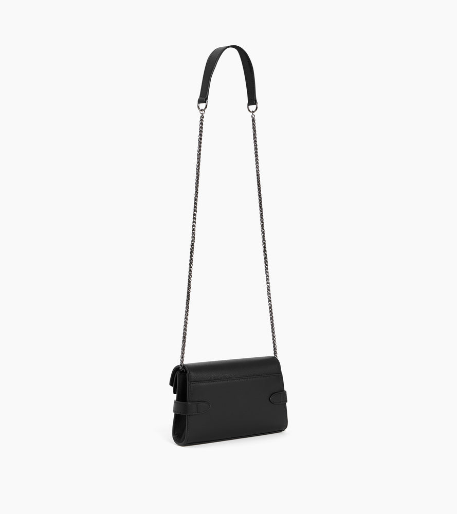 Kleine Handtasche mit Doppelklappe Emilie aus genarbtem Leder