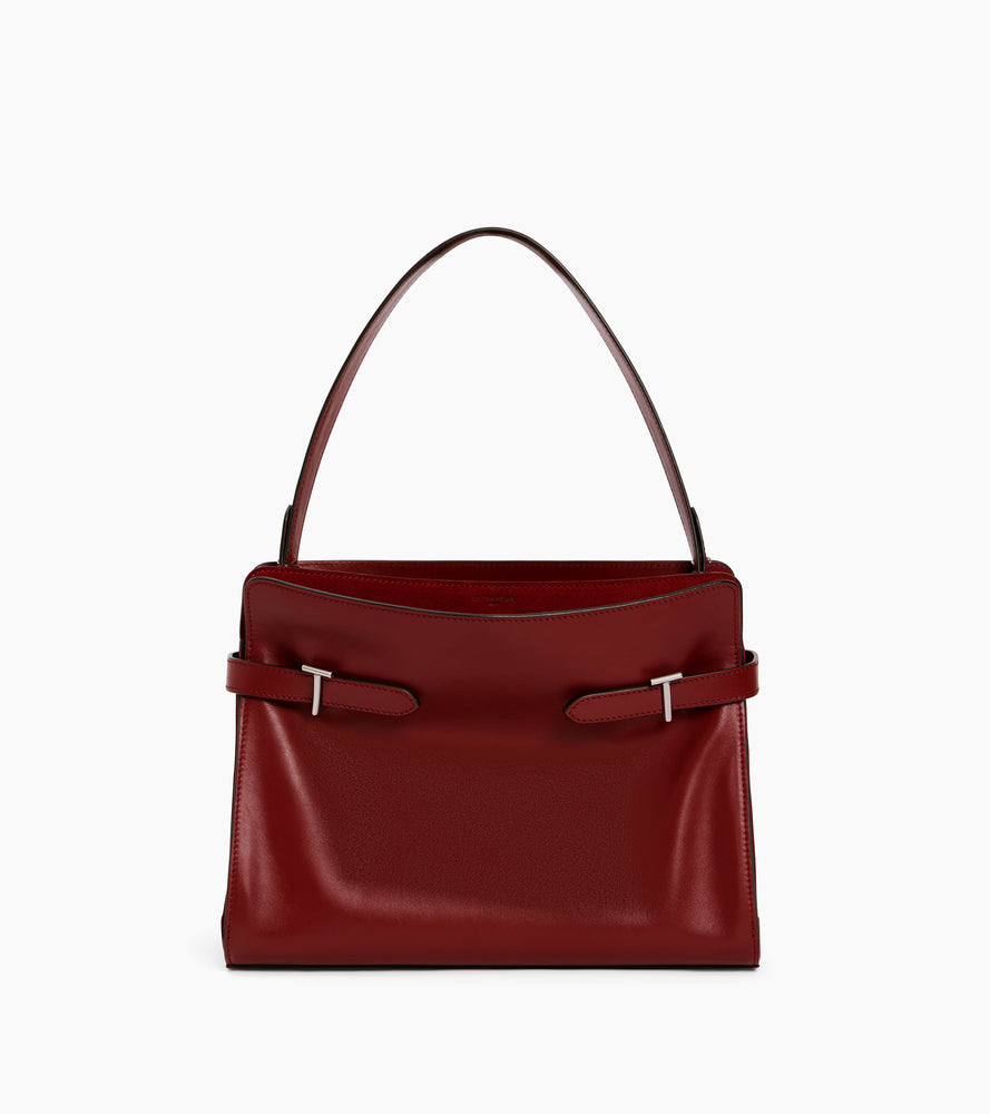 Sac porté épaule grand modèle Emie en cuir lisse et nubuck