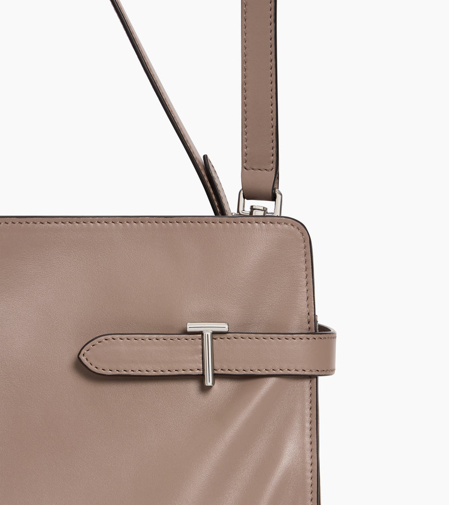 Sac porté épaule grand modèle Emie en cuir lisse et nubuck