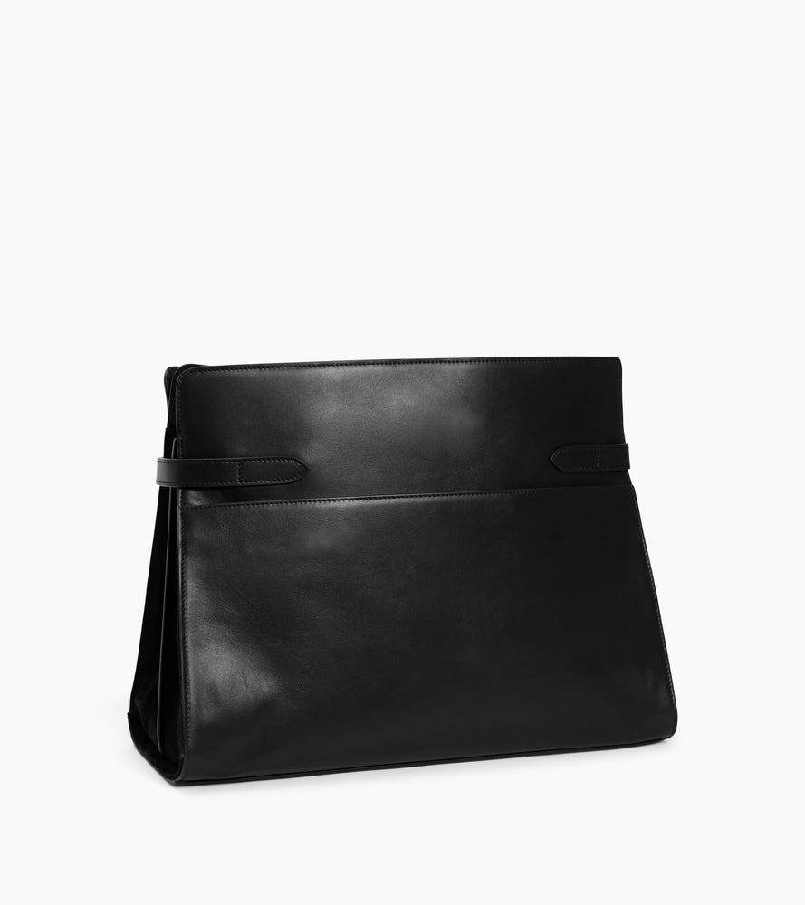 Sac porté épaule modèle maxi Emie en cuir lisse et nubuck