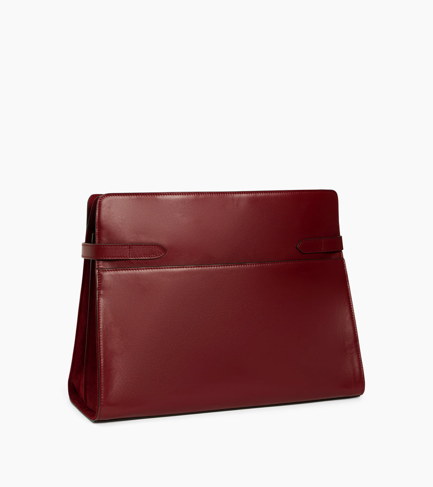 Schultertasche Maxi-Modell Emie aus glattem Leder und Nubukleder