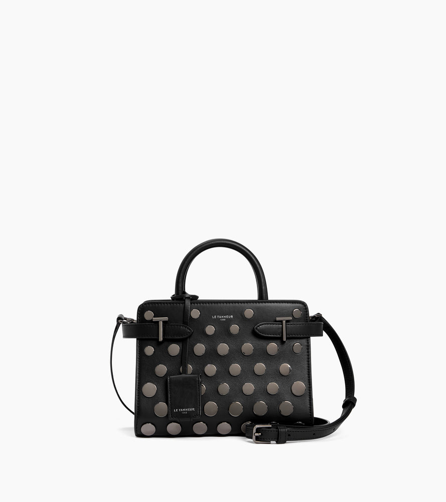 Bolso de mano pequeño de piel lisa con tachuelas Emilie