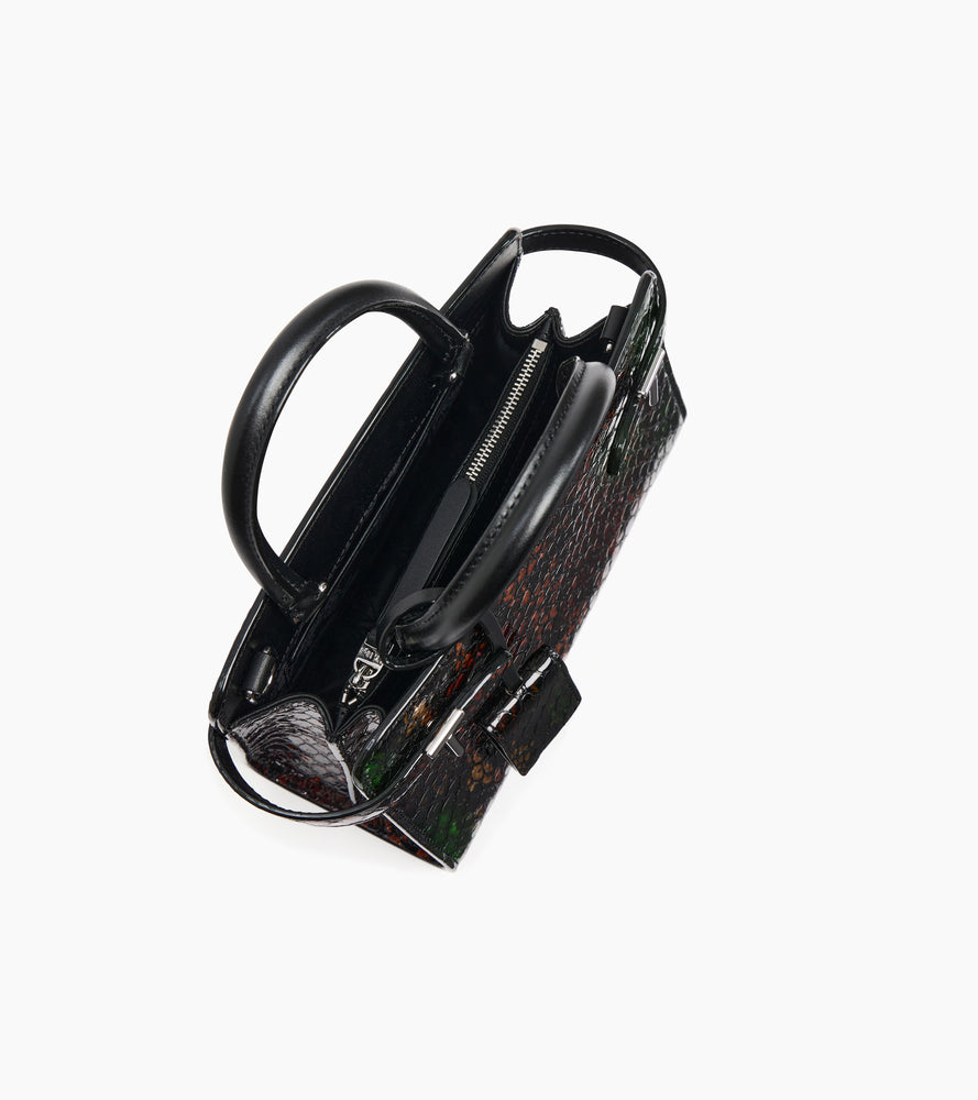 Bolso de mano de piel con efecto pitón Emilie