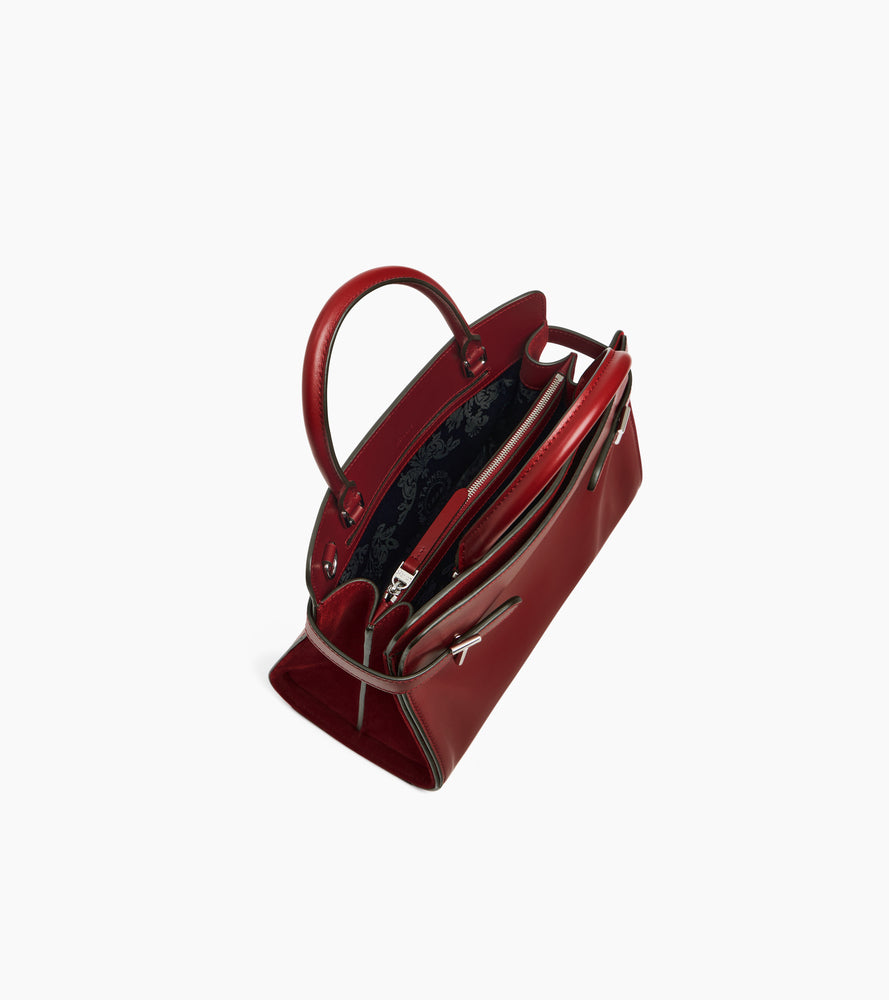 Sac à main moyen modèle Emie en cuir lisse et nubuck