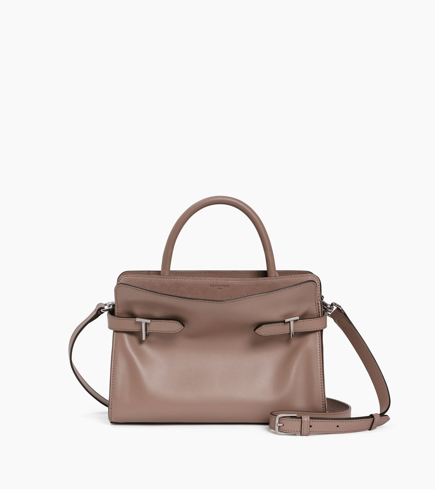 Sac à main moyen modèle Emie en cuir lisse et nubuck