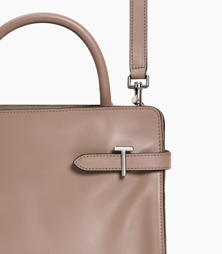 Sac à main moyen modèle Emie en cuir lisse et nubuck
