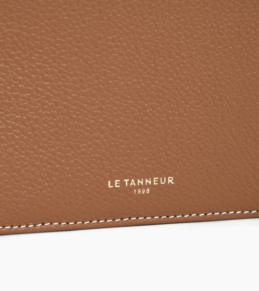 Emilie zipped card holder in grained leather