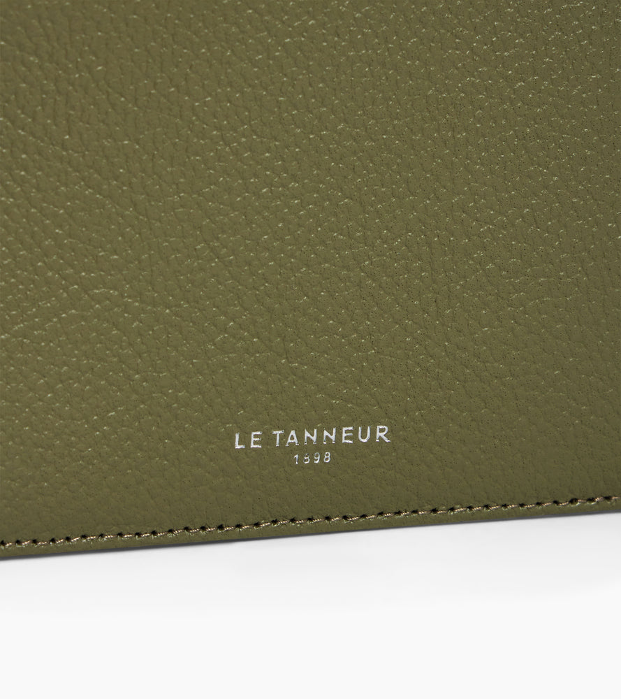 Emilie zipped card holder in grained leather