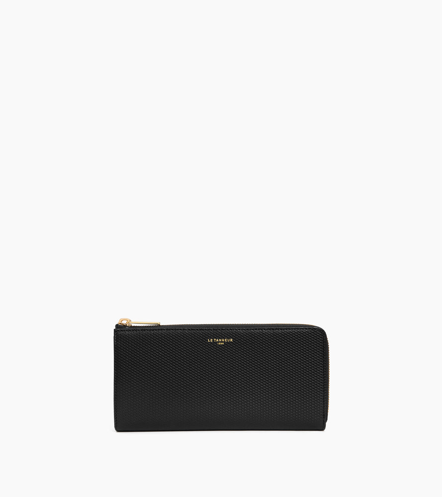 Compagnon zippé Emilie en cuir signature T