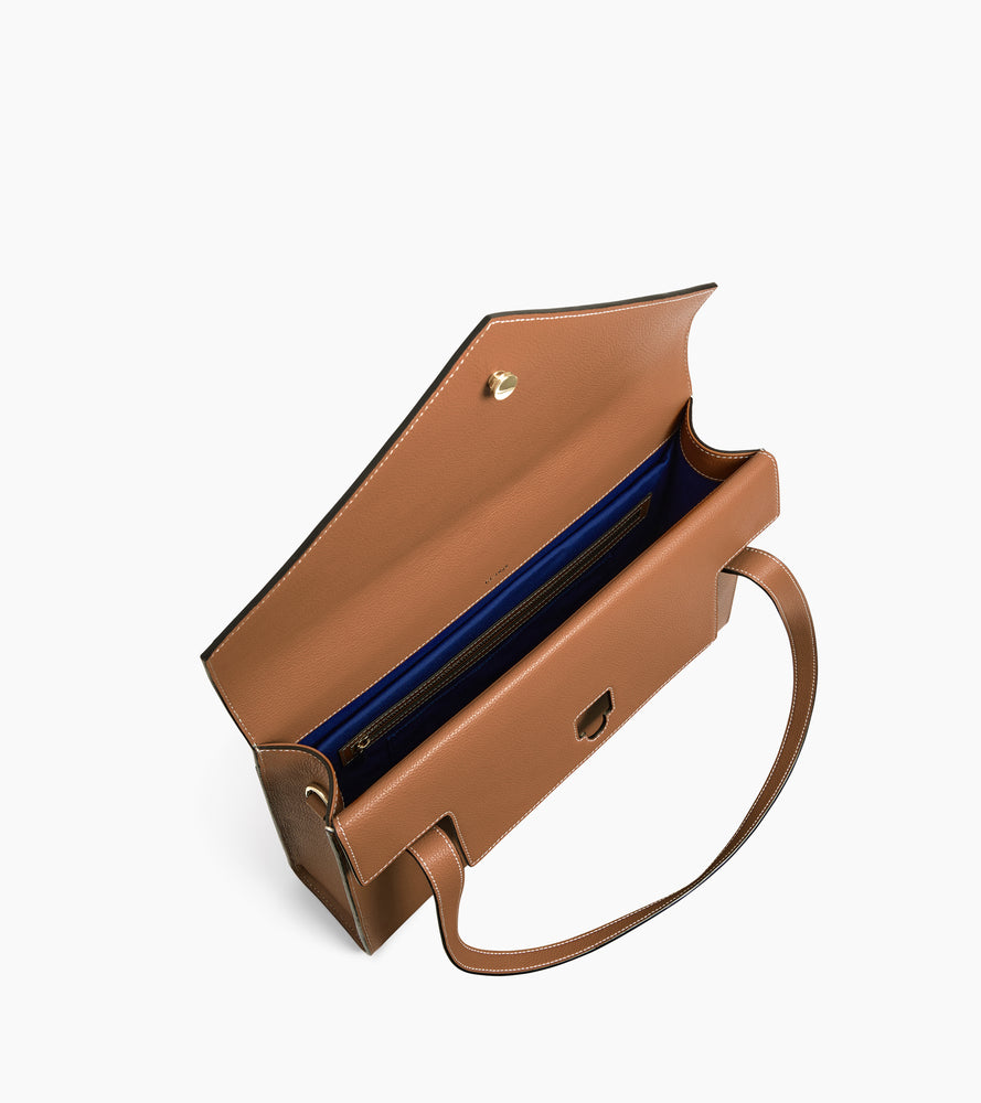 Portadocumentos doble solapa de piel texturizada Emilie