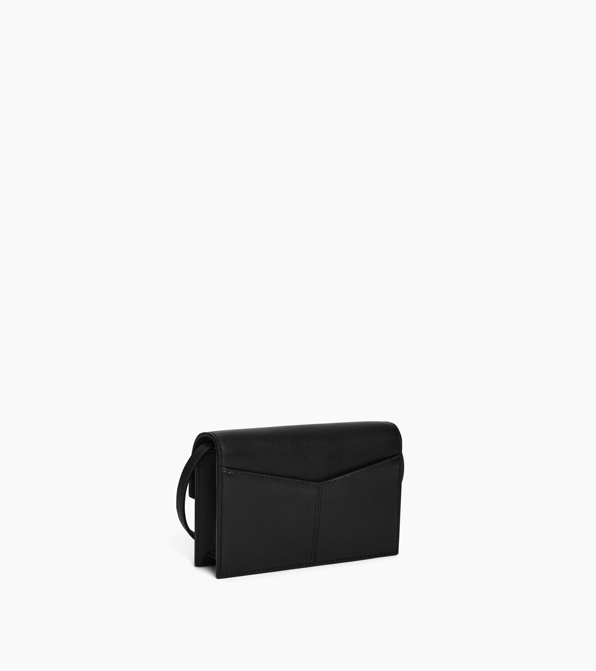 Sac pochette avec bandoulière en cuir lisse