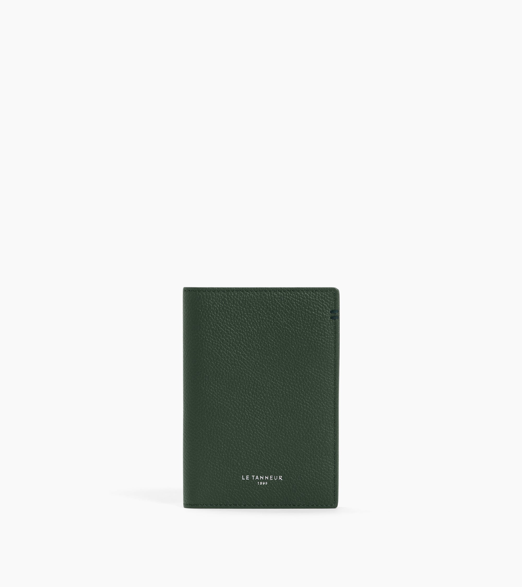 Funda de pasaporte de cuero granulado