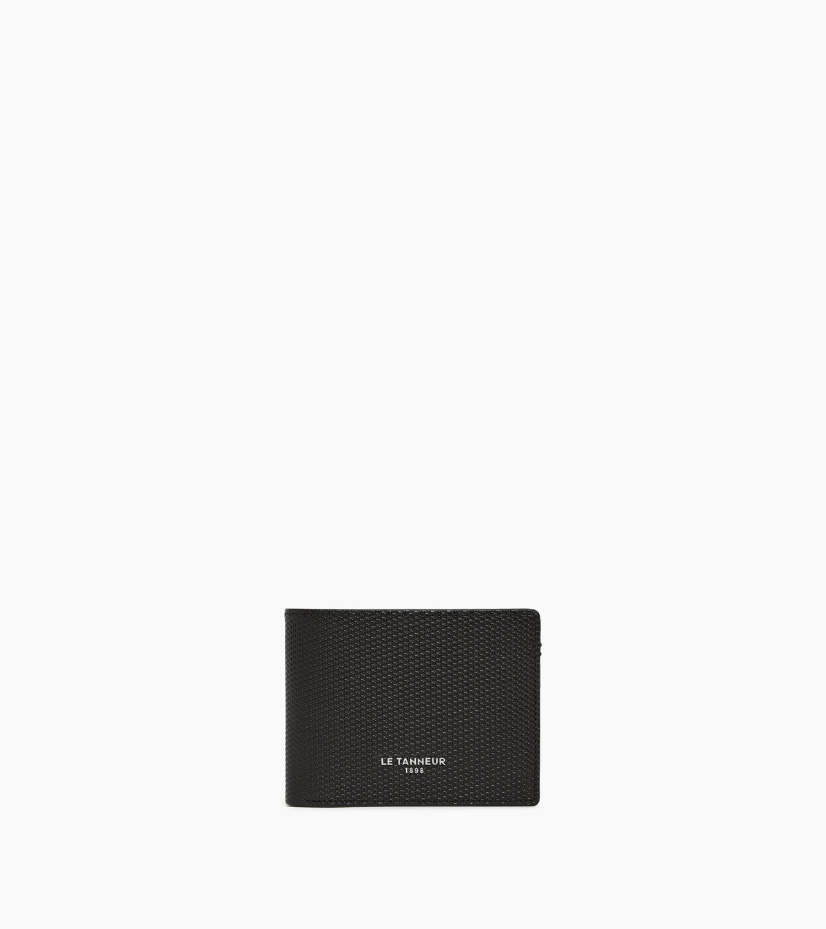 Portefeuille zippé horizontal Lucien en cuir signature T