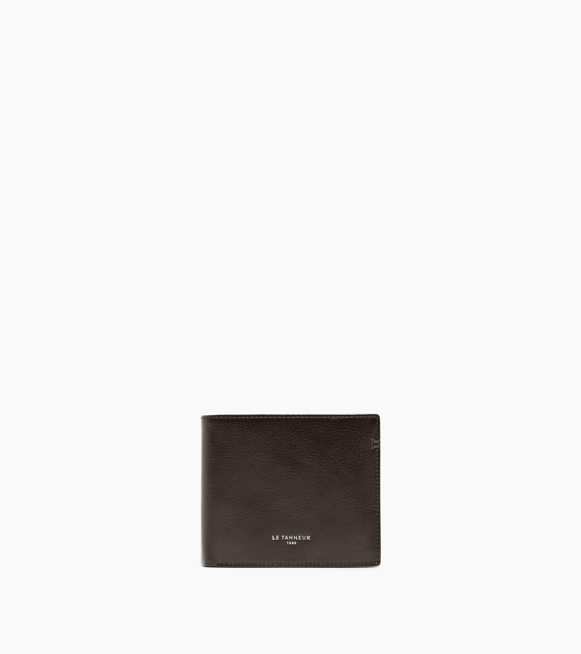 Cartera con solapa de dos secciones Lucien de piel engrasada