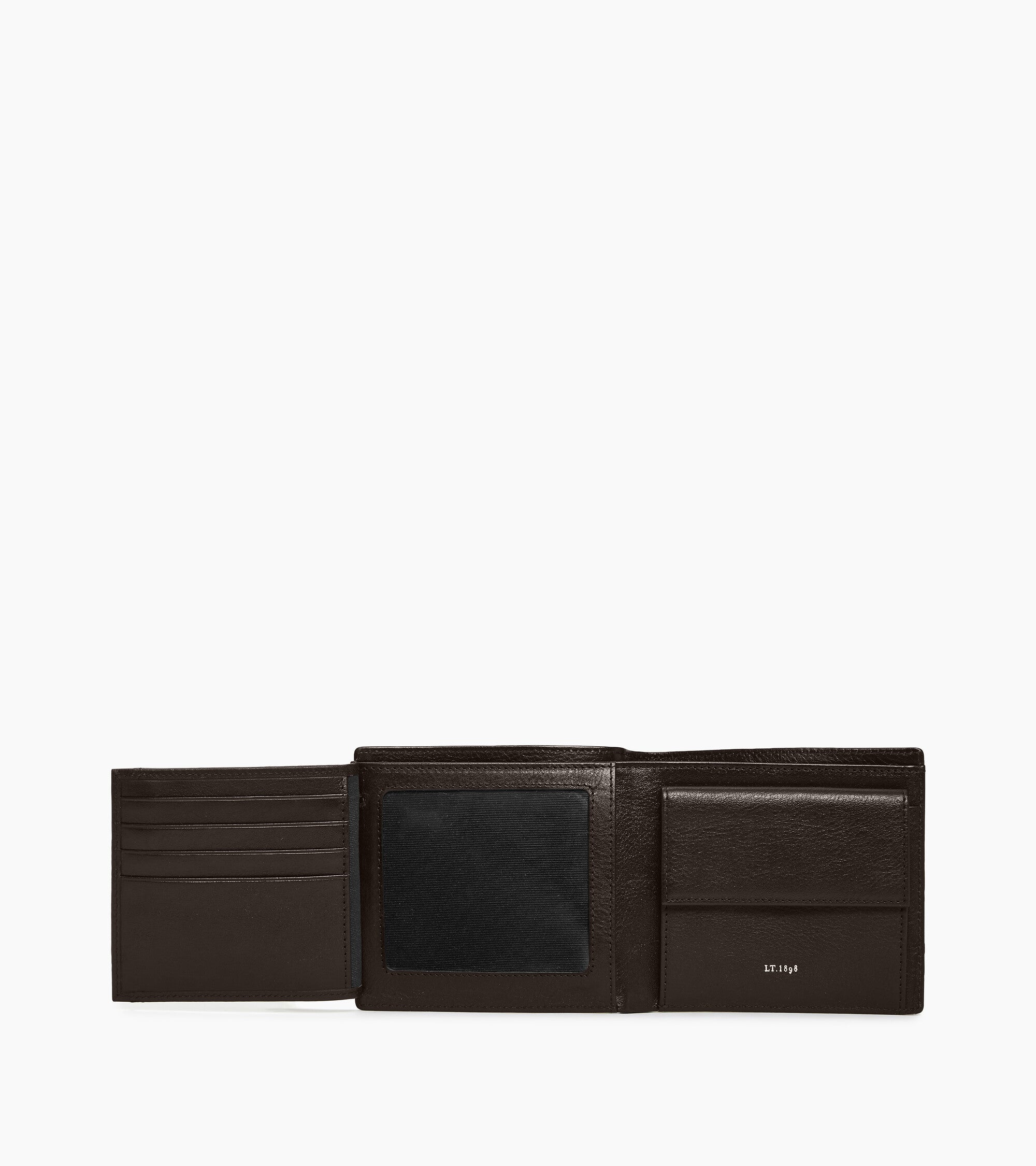 Cartera con solapa de dos secciones Lucien de piel engrasada