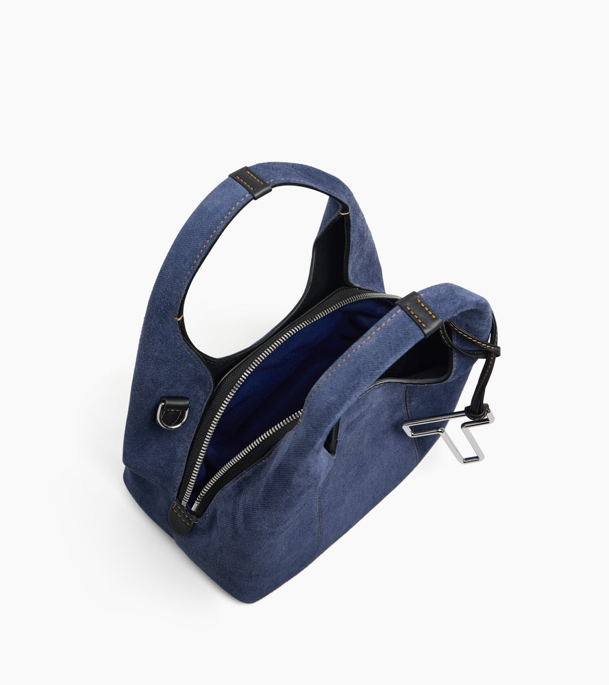 Bolso de mano pequeño Juliette de ante efecto denim