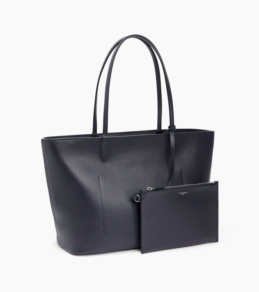 Grand sac cabas Louise en cuir grainé