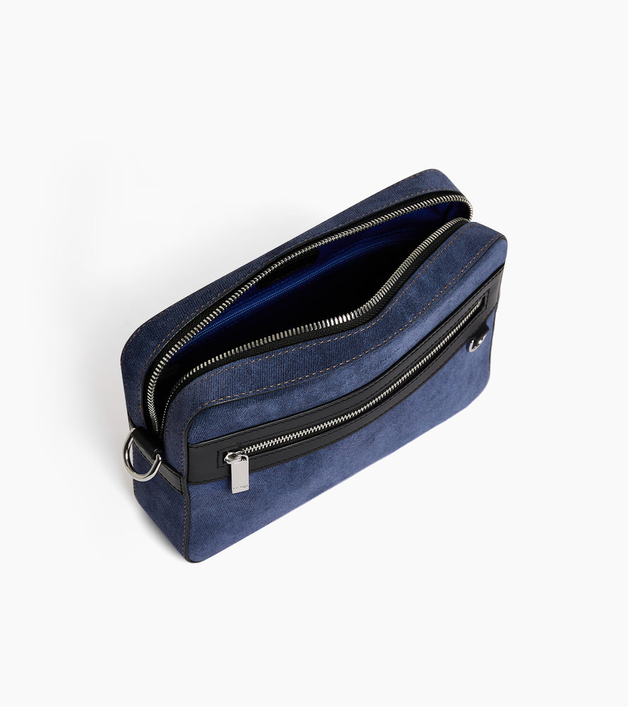 Umhägetasche Emile aus Wildleder in Denim-Optik