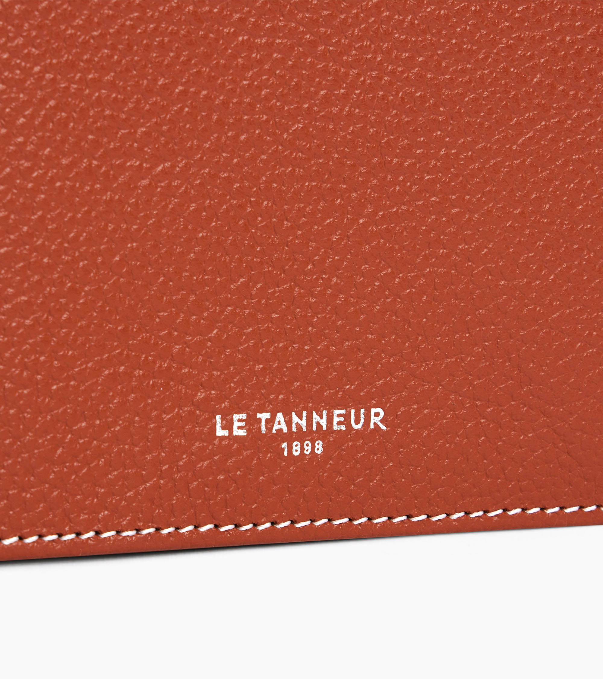 2-teilige Klappgeldbörse Emile aus genarbtem Leder Mahagonifarben