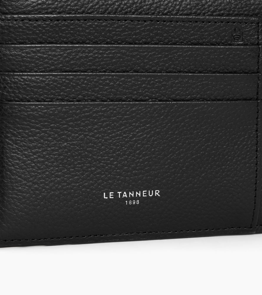 Porte cartes zip en L Emile en cuir grainé