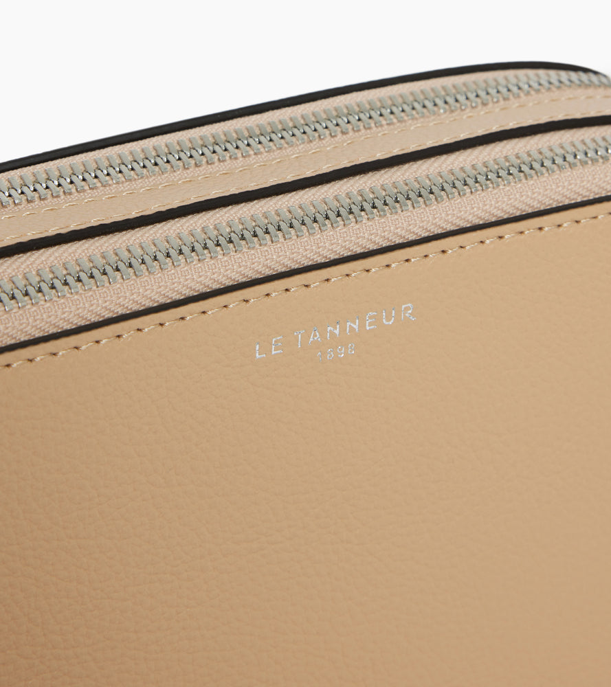 Petite sacoche 2 compartiments Emile en cuir grainé