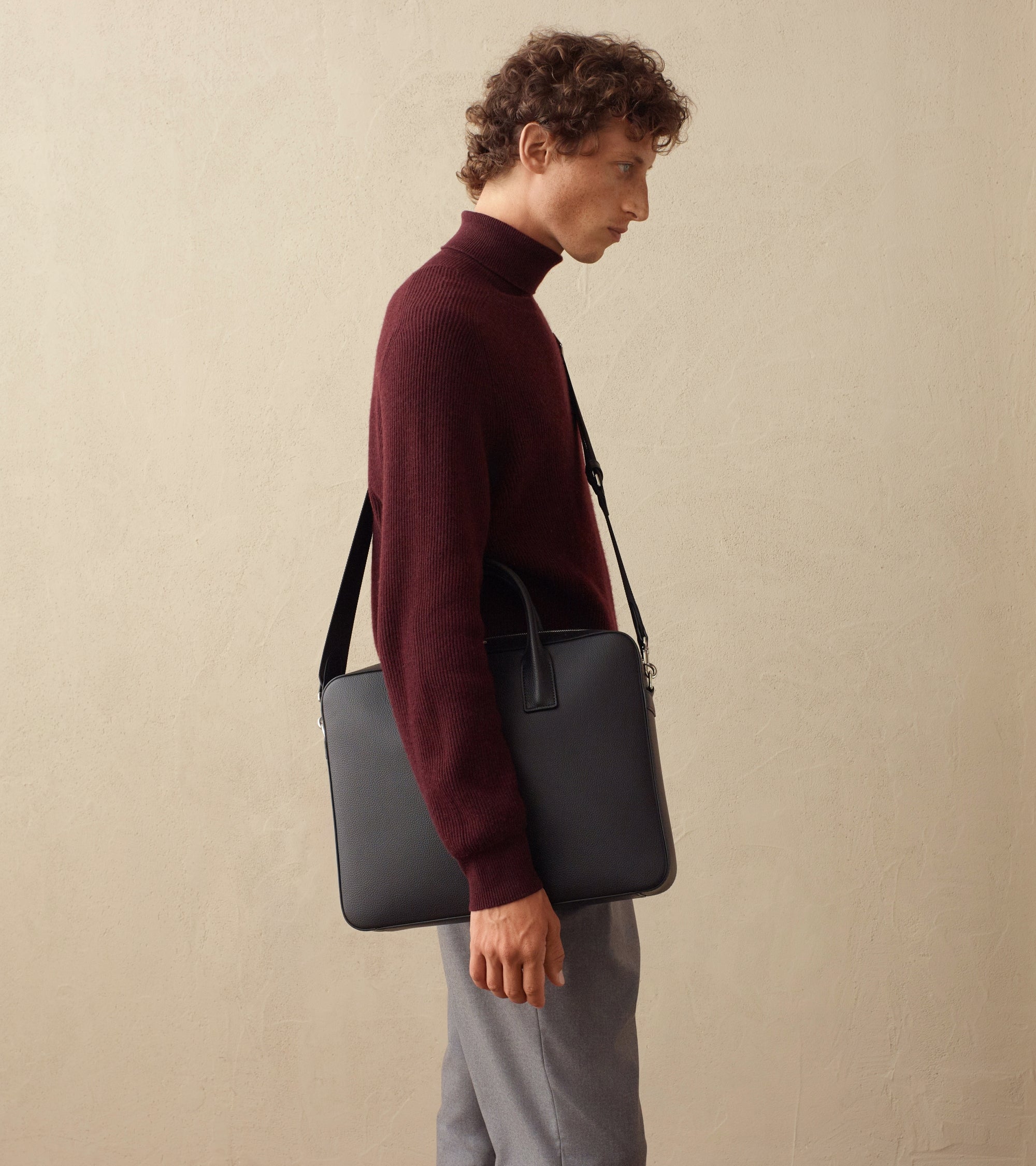 Porte documents 14" Emile en cuir grainé