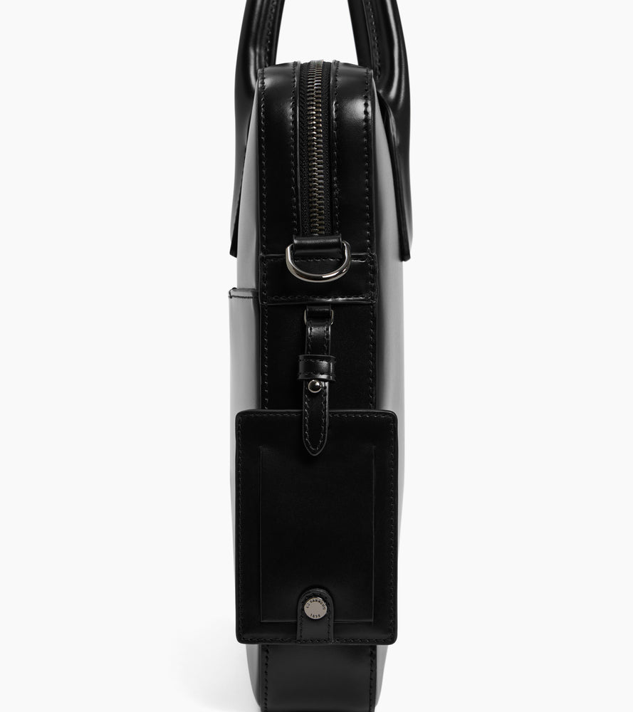 Portadocumentos slim 14" de piel lisa efecto box Emile