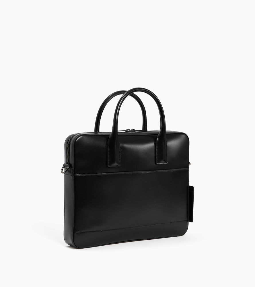 Portadocumentos slim 14" de piel lisa efecto box Emile