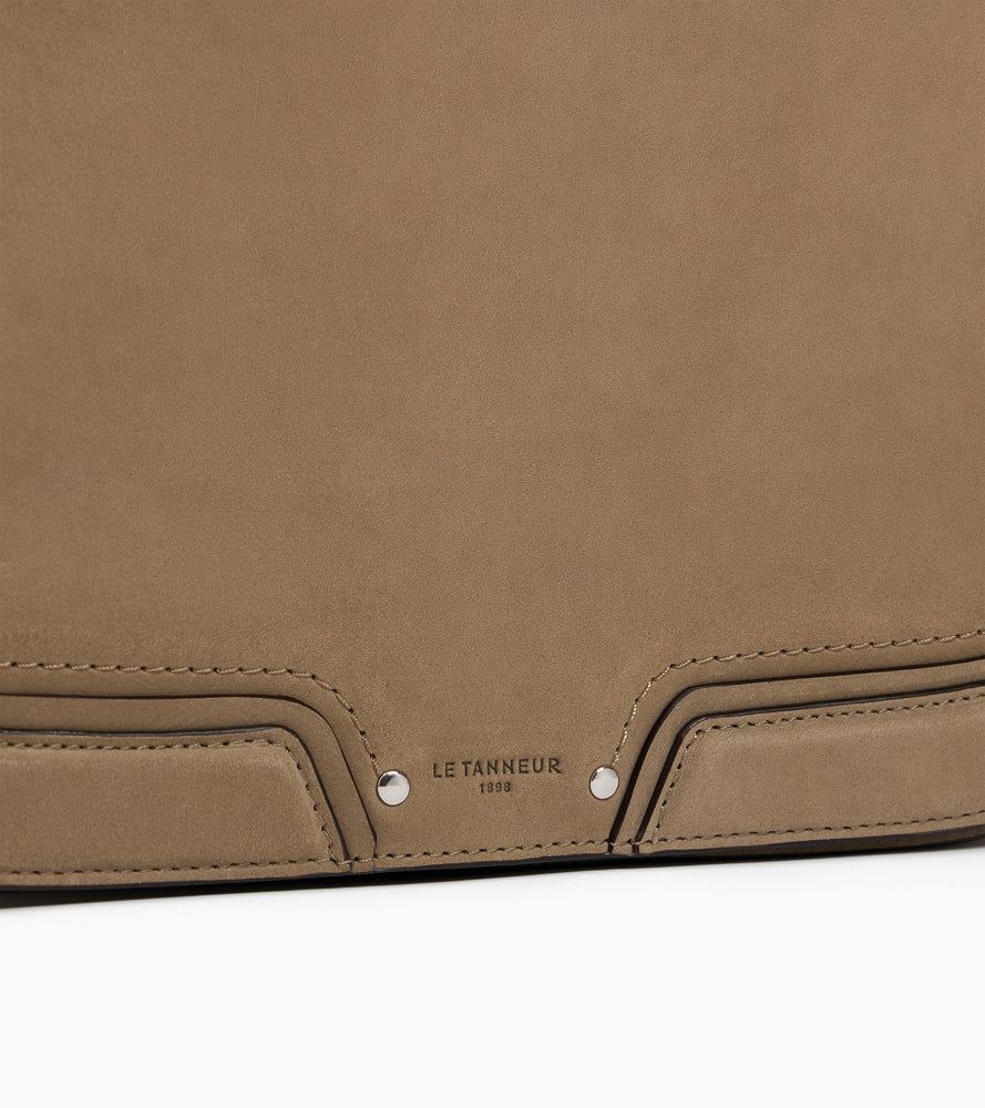 Grand sac bandoulière Ella en cuir lisse et nubuck