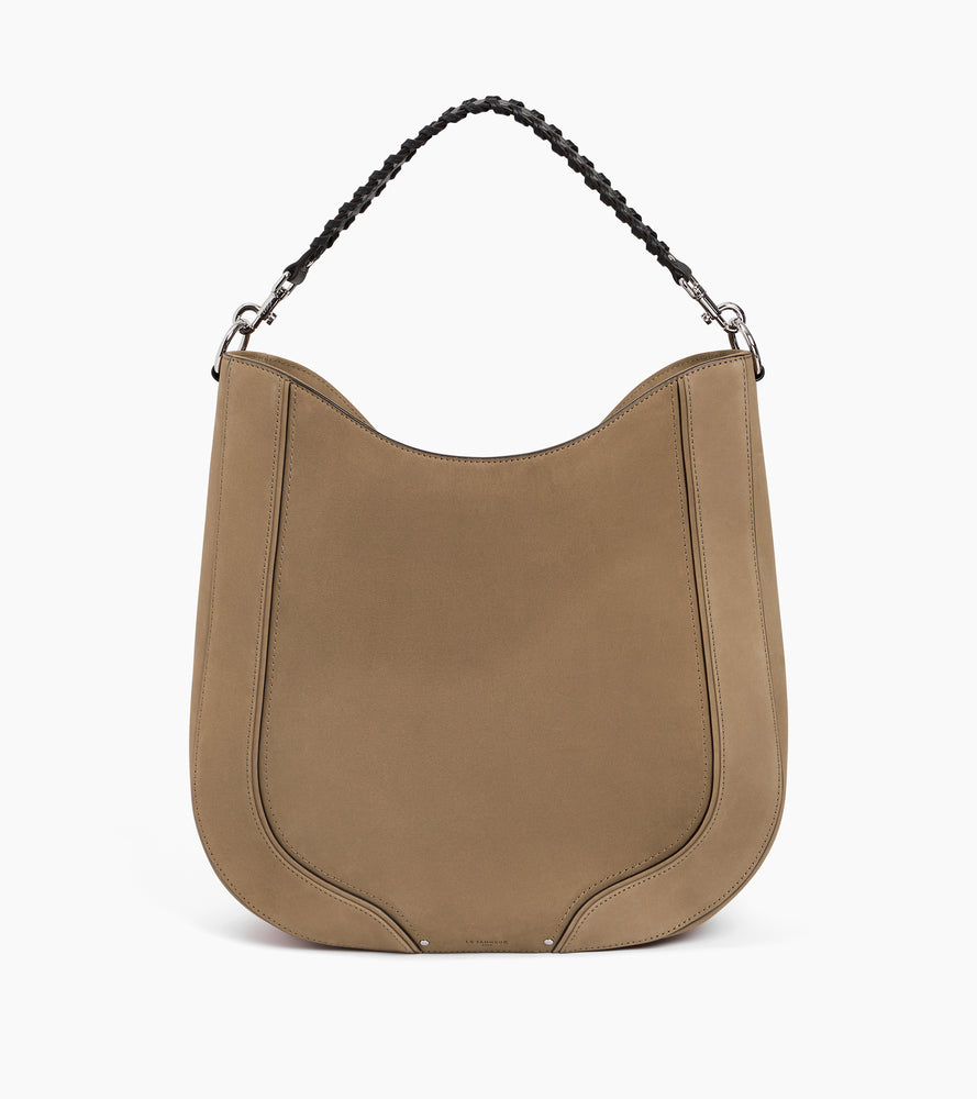 Sac hobo moyen modèle Ella en cuir lisse et nubuck