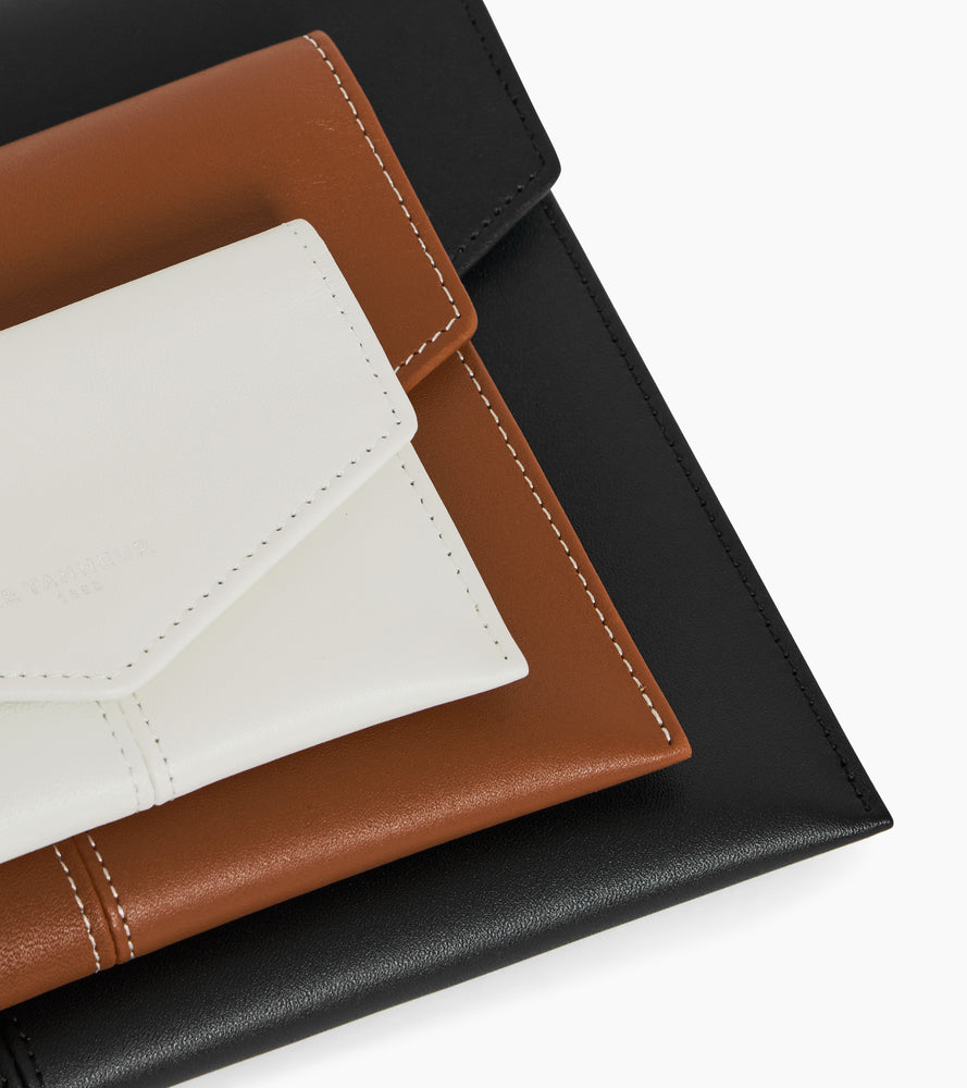 Trío de carteras Charlotte de cuero liso