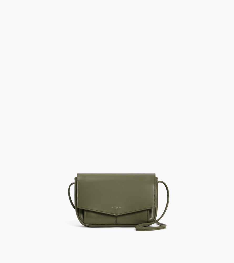 Charlotte Clutch aus glattem Leder mit abnehmbarer Schulterriemen